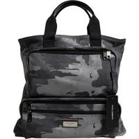 Schwarze Camouflage Schulterriemen Logo-Platte Tasche
