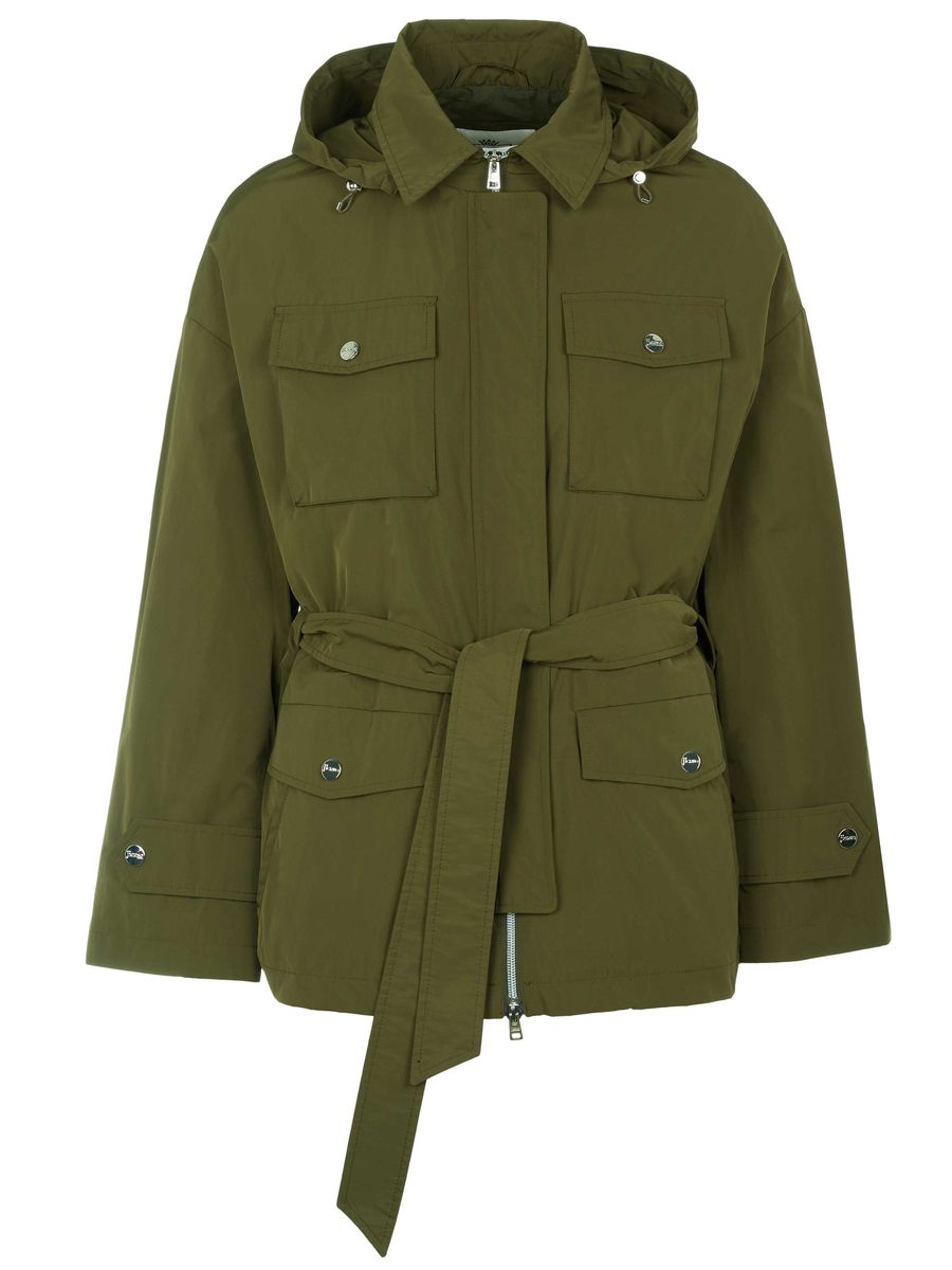 Hybrid-Strickjacke mit aufgesetzten Taschen