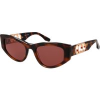 Schildpattfarbene Sonnenbrille mit ovalem Rahmen