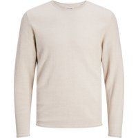 Beige Herren Strickpullover mit Rundhalsausschnitt