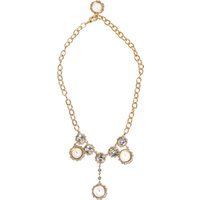 Goldene Kristalluhren-Anhänger Statement Schmuck Halskette