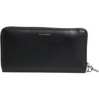 Schwarze Leder Continental Reißverschluss Brieftasche