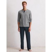 Herren Henley Pyjama-Oberteil Langarm