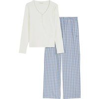 Herren Henley Pyjama-Oberteil Langarm
