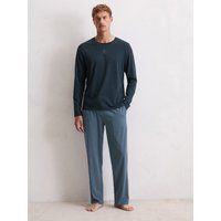 Herren Henley Pyjama-Oberteil Langarm