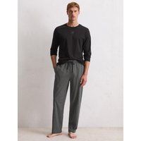 Herren Henley Pyjama-Oberteil Langarm