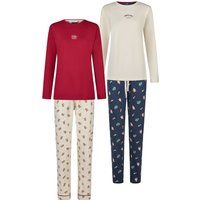 Pyjama-Set mit Karomuster, lange Ärmel