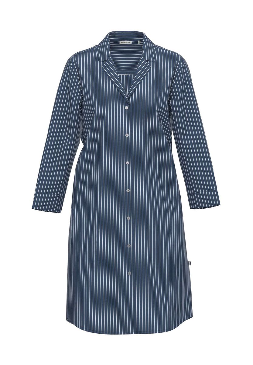 Damen Modal Nachthemd gestreift mit Kragen