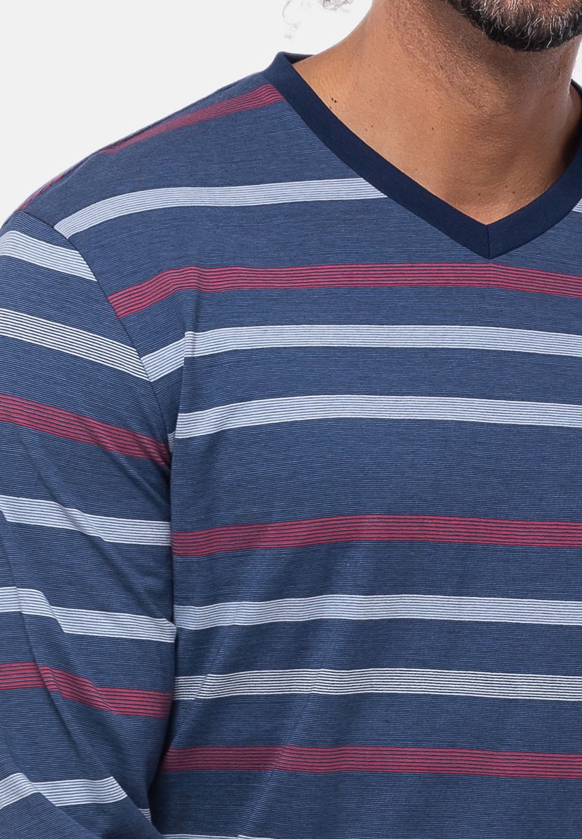 Gestreiftes Schlafshirt aus Bio-Baumwolle