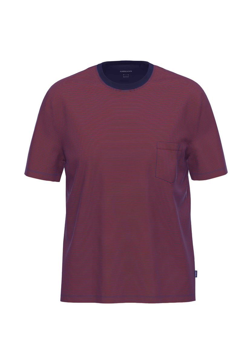 Gestreiftes Baumwoll-Freizeitoberteil mit Tasche