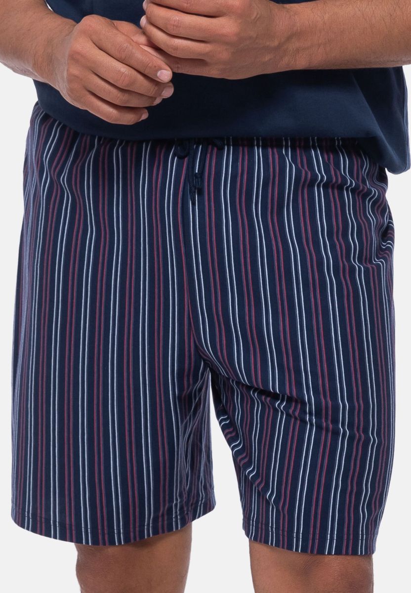 Gestreifte Herren-Loungeshorts aus Bio-Baumwolle