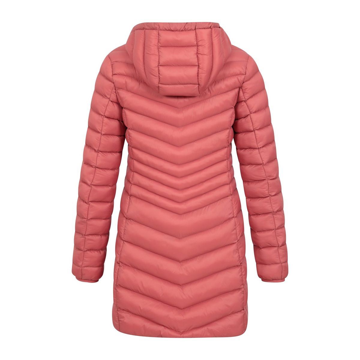 Lange Pufferjacke mit Chevron-Steppung