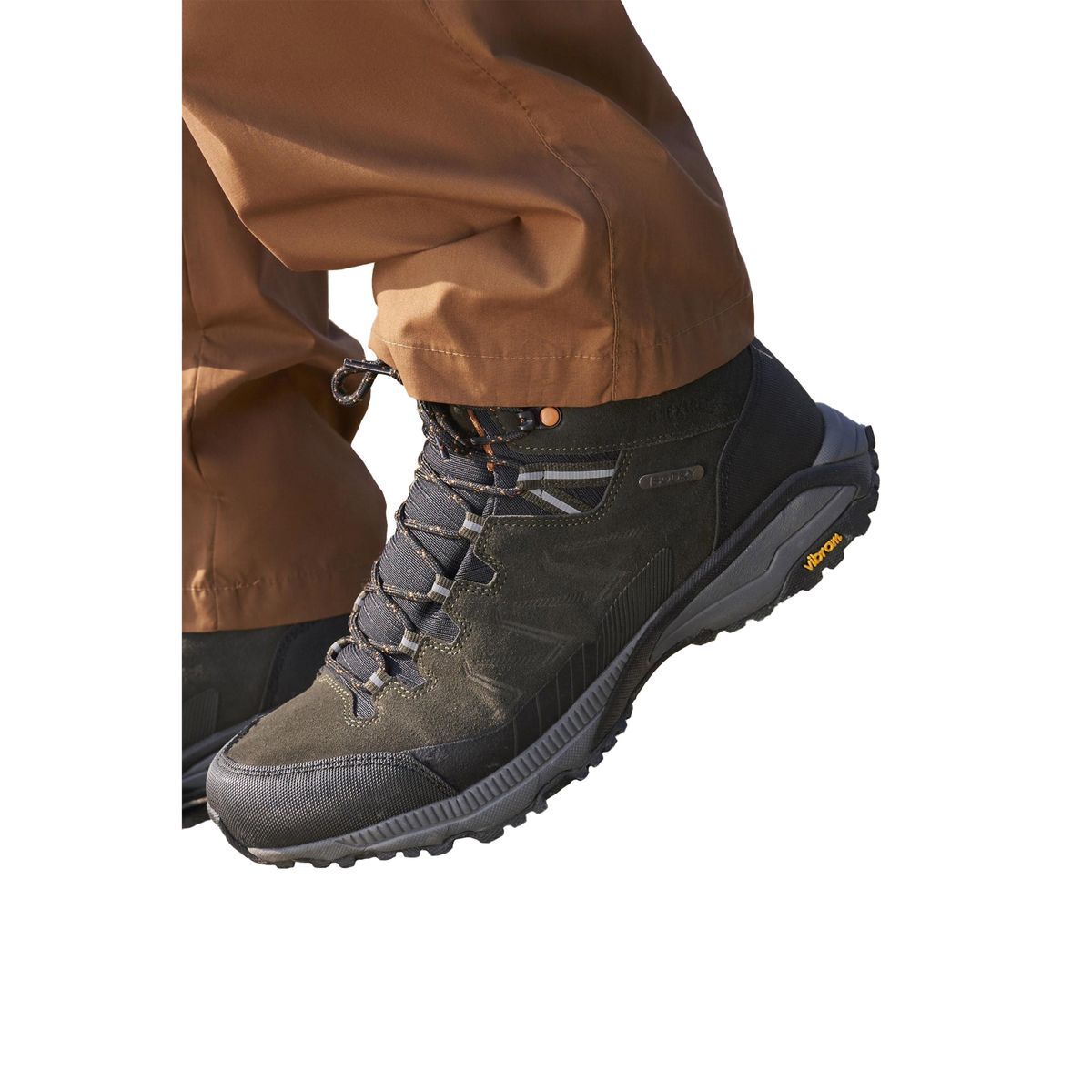 Mountain Warehouse Herren Extreme Rockies Leder Wanderschuhe (Khaki Grün)