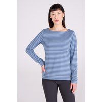 Gestreiftes Langarmshirt mit U-Boot-Ausschnitt