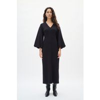 Elegantes schwarzes V-Ausschnitt-Maxikleid