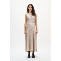 Ärmelloses Plissee-Midikleid mit Gürtel