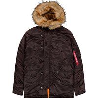 Olivgrüner Winterparka mit Fellkapuze