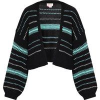 IZIA Strickjacke Frauen schwarz aqua