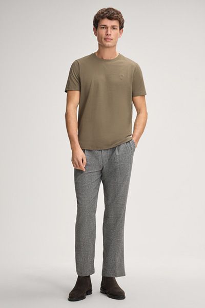 JOOP! Leon Grünes Baumwoll-T-Shirt mit Logo-Stickerei Unisex