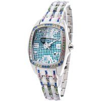 Kristallbesetzte Türkis Zifferblatt Uhr