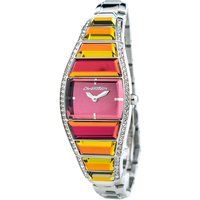 Bunte Armbanduhr mit Kristallakzenten