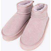 Kurzer Stiefel aus Wildleder mit Schaffellfutter