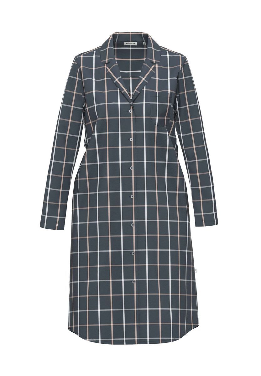 Klassisches Flanell-Nachthemd mit Knopfleiste