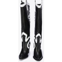 Leder Westernstiefel mit Kontrastdetails