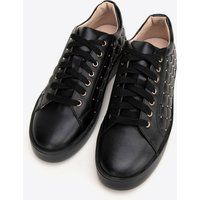 Wittchen Damen-Sneaker aus Leder mit gestepptem Obermaterial, schwarz