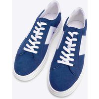 Wittchen Herren-Sneaker mit kontrastierender Sohle, marineblau, Öko-Leder