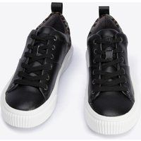 Wittchen Damen-Sneaker aus Leder mit Leopardenmuster, schwarzes Naturleder
