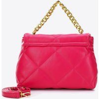 Gesteppte Schultertasche aus Öko-Leder mit Kette