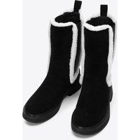 Chelsea-Boots aus Wildleder mit Kunstfellbesatz