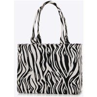 Jacquard Shopper Tote mit Zebraprint
