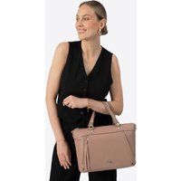Beige Leder Shopper Tragetasche