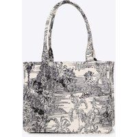 Gemusterte Jacquard Shopper Tasche mit Quaste