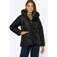 Gesteppte Kapuzen-Pufferjacke mit Kordelzug