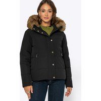 Daunen Steppjacke mit Kunstfellkapuze