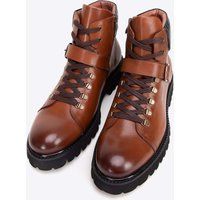 Herren-Lederstiefeletten mit Schnalle