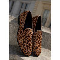Lederloafer mit Leopardenmuster
