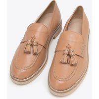 Damen Leder Slipper mit Quasten