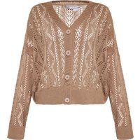 Strickjacke mit Lochmuster und Knöpfen