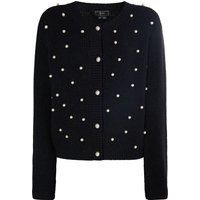 Elegante Strickjacke mit Perlenbesatz