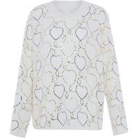 Gestreifte Strickjacke mit Knopfverschluss