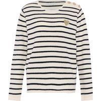 Gestreifte Strickjacke mit Knopfverschluss