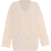 Gestreifte Strickjacke mit Knopfverschluss