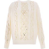 Gestreifte Strickjacke mit Knopfverschluss