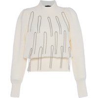 Gestreifte Strickjacke mit Knopfverschluss