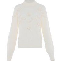 Gestreifte Strickjacke mit Knopfverschluss