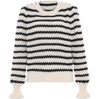 Gestreifte Strickjacke mit Knopfverschluss
